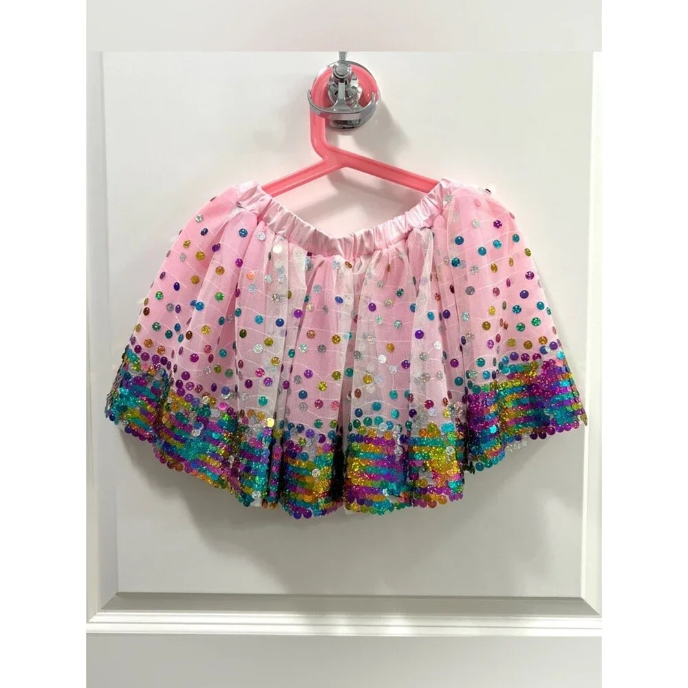 Great Pretenders Pink Sequin Tulle Skirt Size 4-7 years NWOT
